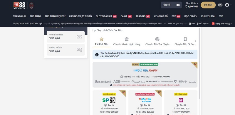 Hướng dẫn nạp tiền M88 và rút tiền ở mọi hình thức 1 Phương Thức Nạp Tiền Mà Nhà Cái Triển Khai Rất Đa Dạng Qua Nhiều Cách